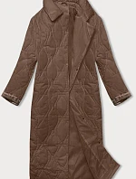 Dámsky hnedý kabát v nadmernej veľkosti (5M3177-502)