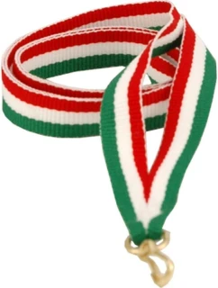 Stuha 22 mm - červená, biela a zelená