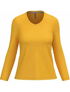Kariban K 382 Dámske tričko s výstrihom do V a dlhými rukávmi 20.K382 yellow