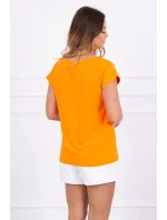 Blúzka s potlačou pier oranžová