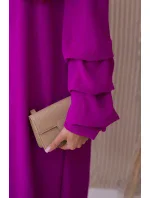 Španielske šaty s ozdobnými rukávmi fialové