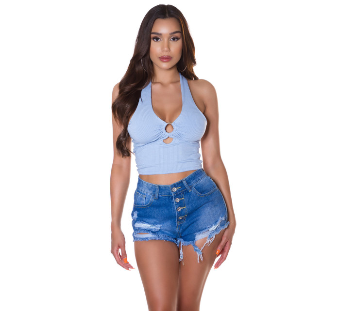 Sexy used look Highwaist Jeans Shorts