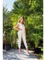 Dámsky sexy overal s výstrihom do V 0000OV5405 Tmavo zelená - Koucla