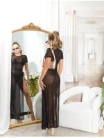 Dámske sexi plážové šaty zo sieťoviny s XXL rozparkom 210221 black - Koucla