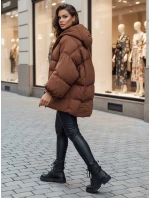 Dámská prošívaná bunda s kapucí camel Dstreet model 21995462 - FashionStreet