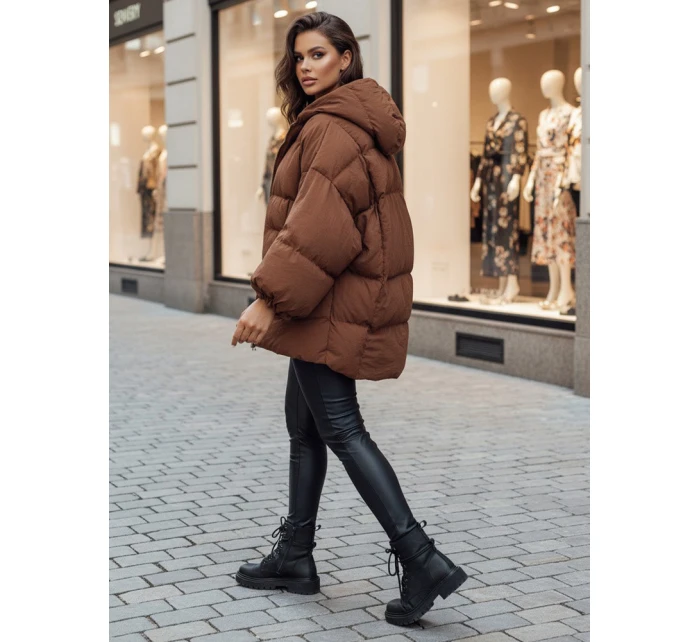 Dámská prošívaná bunda s kapucí camel Dstreet model 21995462 - FashionStreet