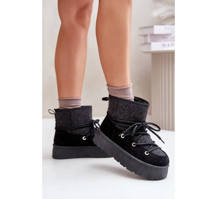 Sněhule S Na Platformě Černé model 21676673 - Boto