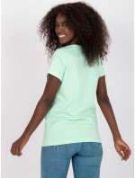 Svetlozelené dámske tričko s letnou potlačou
