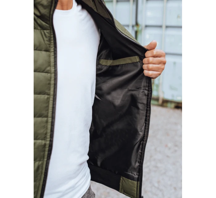Pánská přechodná prošívaná zelená bunda Dstreet model 21963672 - FashionStreet