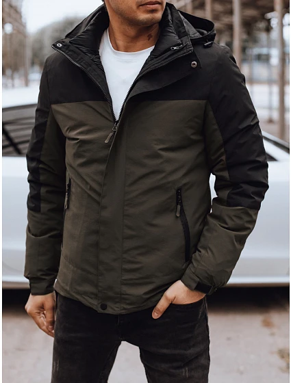 Kurtka męska zimowa z kapturem zielona FashionStreet TX4896