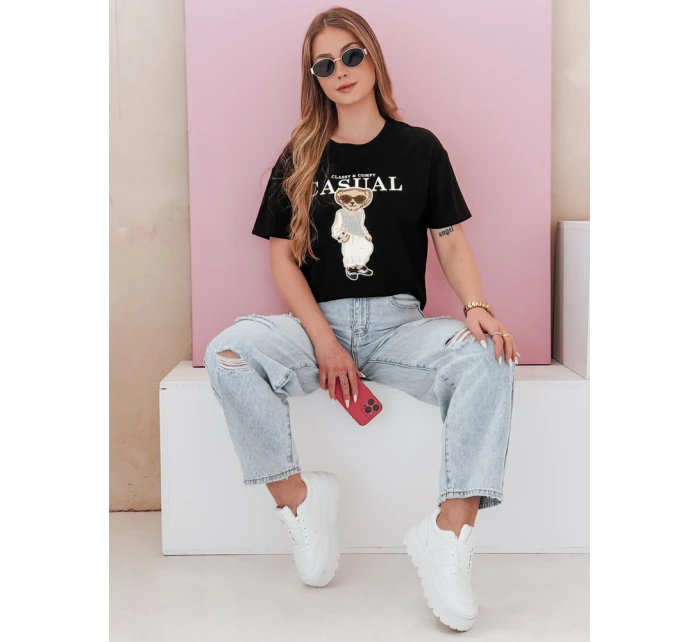 Dámské tričko s medvídkem černé Dstreet model 21988866 - FashionStreet Dámské tričko s medvídkem černé Dstreet model 21988866 - FashionStreet
