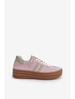 Zazoo N1068S4 Damskie Zamszowe Sneakersy Na Platformie Fioletowe