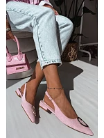 Dámske sandále na nízkom podpätku s ozdobou Pink Sparkle