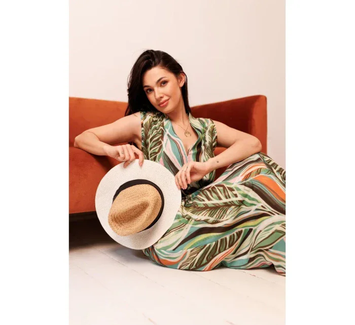 B283 Maxi šaty s potlačou - model 4