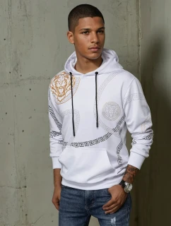 Pánská mikina s kapucí a potiskem bílá Dstreet model 21968221 - FashionStreet