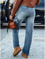 Dámske džínsové nohavice URBANNOW s opaskom v modrej farbe FashionStreet UY2250