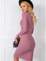 Rue Paris špinavoružové pruhované šaty s rolákom (5133-35)