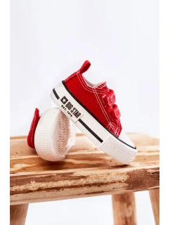 Dětské látkové tenisky se suchým zipem BIG STAR model 21594932 Červená - Big Star Shoes