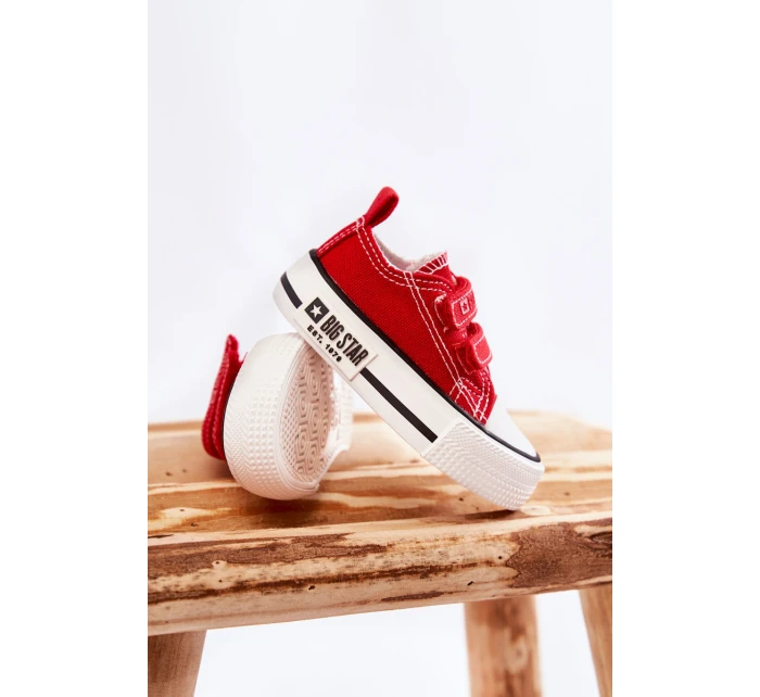Dětské látkové tenisky se suchým zipem BIG STAR model 21594932 Červená - Big Star Shoes Dětské látkové tenisky se suchým zipem BIG STAR model 21594932 Červená - Big Star Shoes
