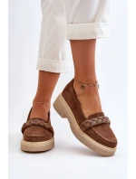 model 21652539 Dámské Semišové Mokasíny S Ozdobou Hnědé - Zazoo