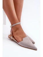 Wiązane Baleriny Eko Zamszowe Z Noskami W Szpic Szare Ellesara Wiązane Baleriny Eko Zamszowe Z Noskami W Szpic Szare Ellesara