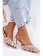 Ozdobené sandály s na Béžové model 22111300 - Boto