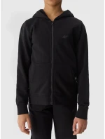 Dívčí tepláková rozepínací mikina s kapucí 4F - černá Dívčí tepláková rozepínací mikina s kapucí 4F - černá