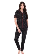 Dámske pyžamo 180/162 čierne so srdiečkami - Karol