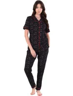 Dámske pyžamo 180/162 čierne so srdiečkami - Karol