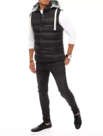 Pánská vesta s kapucí černá Dstreet model 21963874 - FashionStreet
