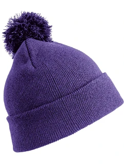Result Headwear RC 028X Pletená čiapka s bambulou 28.028X fialová
