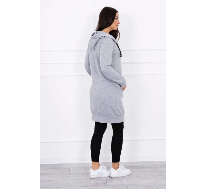 Šatová bunda s kapucňou šedá melange Šatová bunda s kapucňou šedá melange