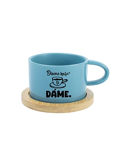 DARUJETE KÁVU? DARUJETE - modrý pohár s makrónkou 200 ml