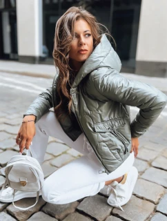 Dámská přechodná prošívaná bunda zelená Dstreet model 21970033 - FashionStreet