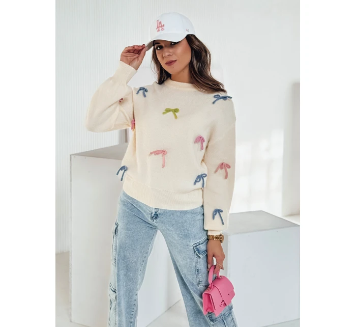 Dámský svetr v velikosti beige Dstreet model 21982131 - FashionStreet Dámský svetr v velikosti beige Dstreet model 21982131 - FashionStreet