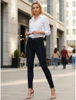 Dámské skinny džíny s vysokým pasem tmavě modré Dstreet model 21996033 - FashionStreet