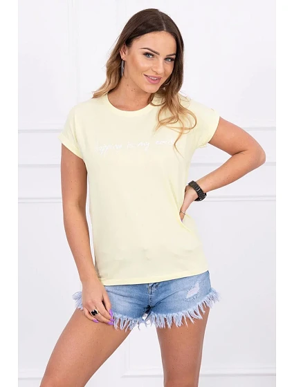 model 18743162 je moje kardio blůza světle žlutá - K-Fashion