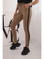 Dámska bavlnená súprava s tričkom a legínami s čiernym pásom