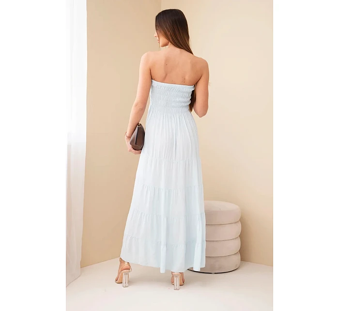 Dámské viskózové šaty s elastickým model 22040132 modrá - K-Fashion