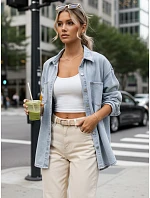 Dámska džínsová košeľová bunda modrá FashionStreet TY5680