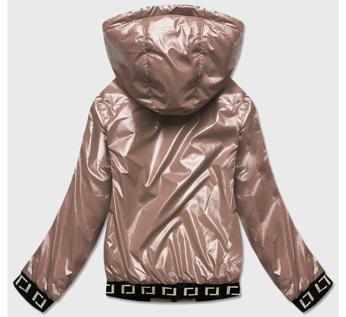 Krátká béžová dámská bunda s kapucí model 17041779 - S'WEST