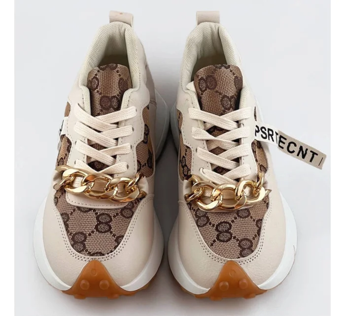 Béžové sportovní boty s řetízkem model 17221069