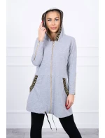 Mikina s ozdobnou šedou páskou