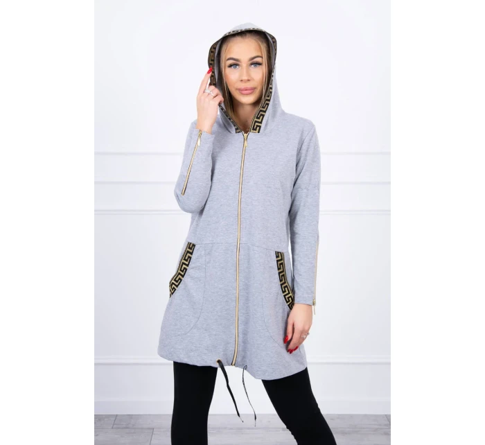 Mikina s ozdobnou šedou páskou