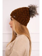 Fleecová čepice Daria model 18750089 světle hnědá - K-Fashion Fleecová čepice Daria model 18750089 světle hnědá - K-Fashion