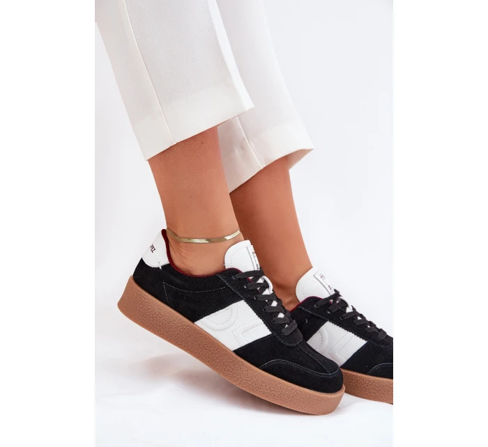 Zamszowe Sneakersy Damskie Daniel Lopez Just Dare SS2D4021 Czarne Zamszowe Sneakersy Damskie Daniel Lopez Just Dare SS2D4021 Czarne