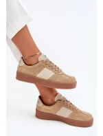 Zamszowe Sneakersy Damskie Daniel Lopez Just Dare SS2D4022 Beżowe