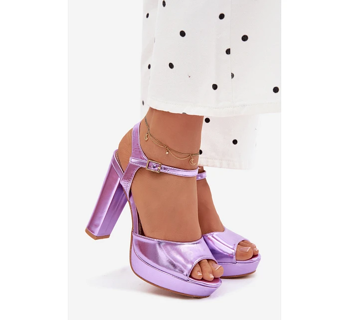 Dámské sandály na vysokém podpatku fialové Nelissey