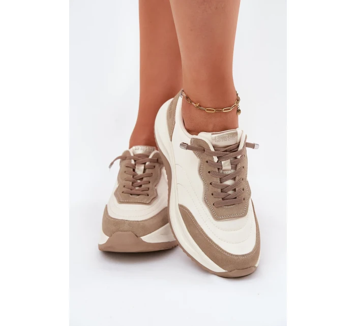 Dámske semišové tenisky na platforme Big Star HI-POLY SYSTEM - béžové Dámske semišové tenisky na platforme Big Star HI-POLY SYSTEM - béžové