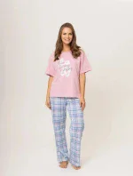 Dámske pyžamo 160/020 ružová s károm - Karol